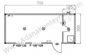  Tek Odal Tuvalet (WC) Dulu Konteyner  
