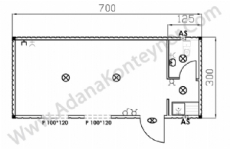  Tek Odal Tuvalet (WC) ay Ocakl Konteyner  